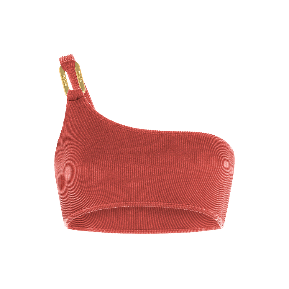 Teracotta bikini top με έναν ώμο